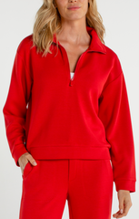 Half Zip Popover LongSleeve Top