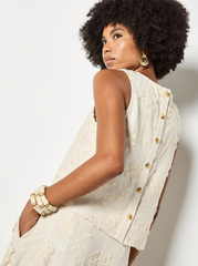 Floral Embroidered Linen Top