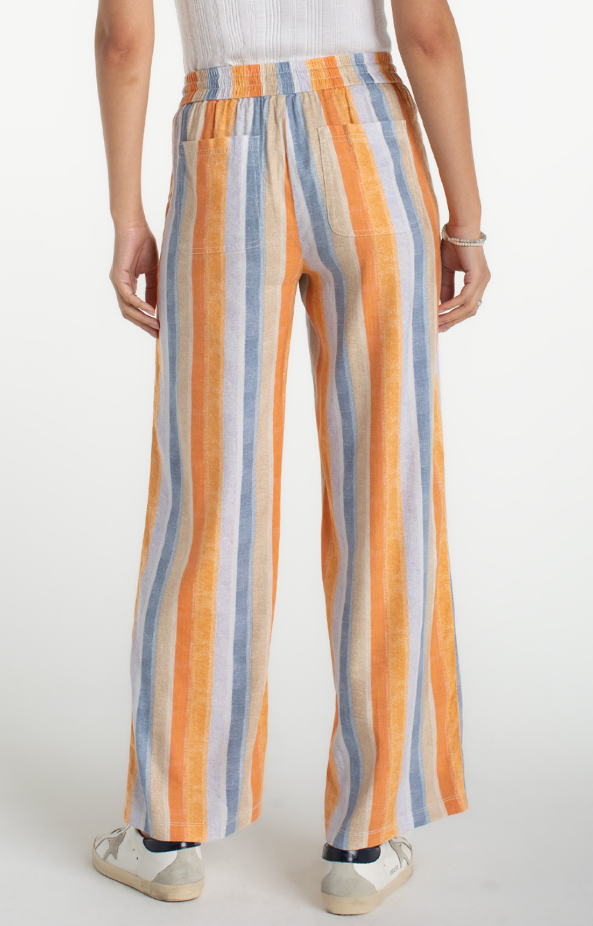 Pull on Drawstring Waistband Wide Leg Pant