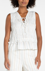 Sleeveless Tie Front Top