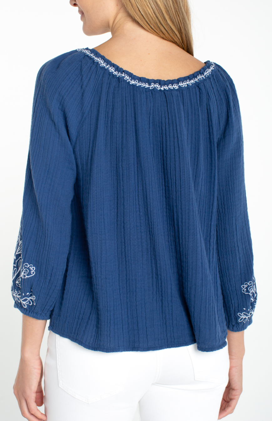 3/4 Sleeve Woven Top