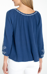 3/4 Sleeve Woven Top