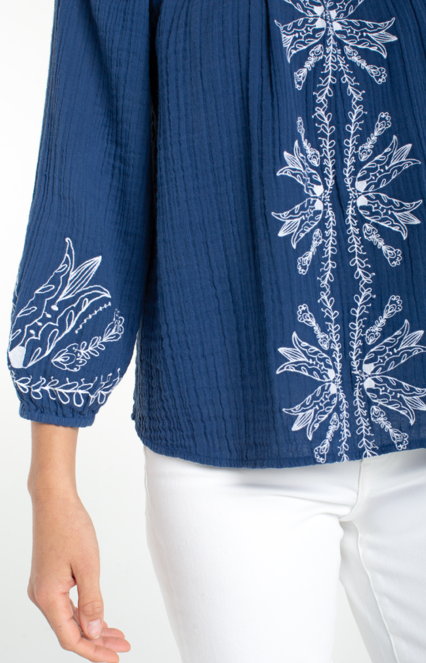 3/4 Sleeve Woven Top