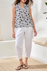 Button Front Sleeveless Top