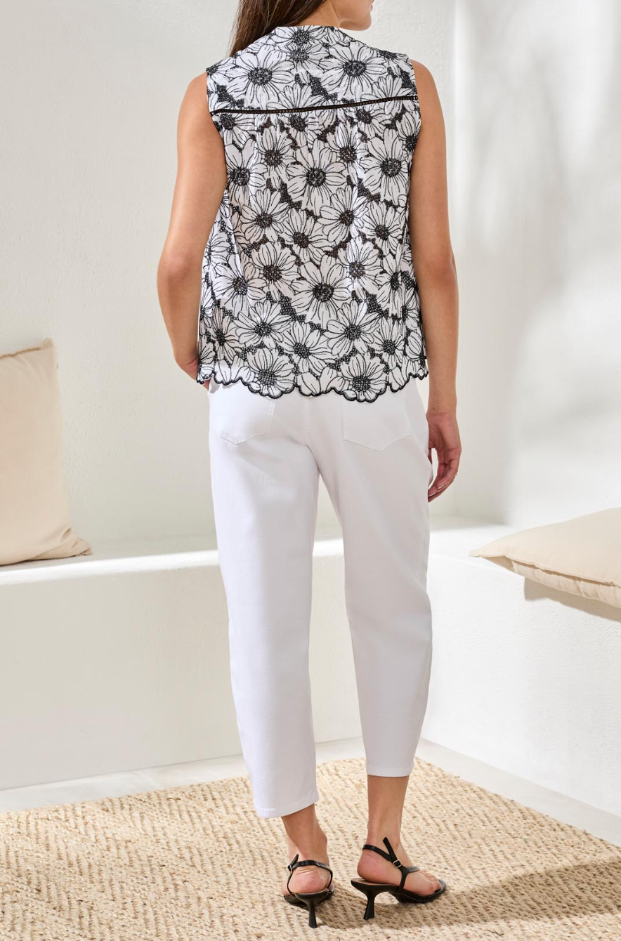 Button Front Sleeveless Top