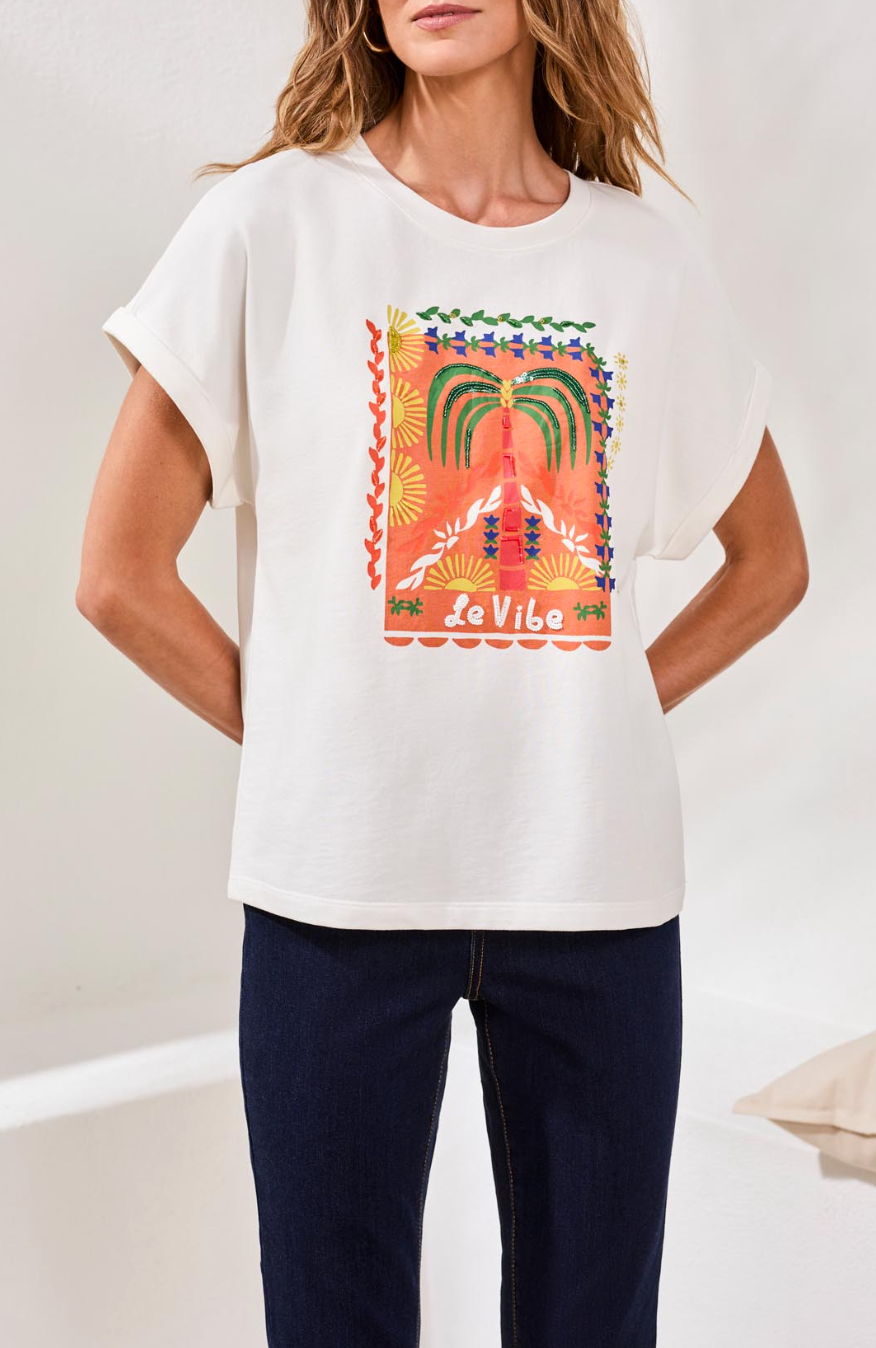 Short Sleeve Beaded Tee