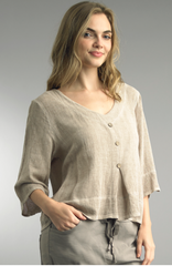 3/4 Sleeve Linen Top