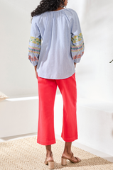 3/4 Sleeve Blouse w Embroidery
