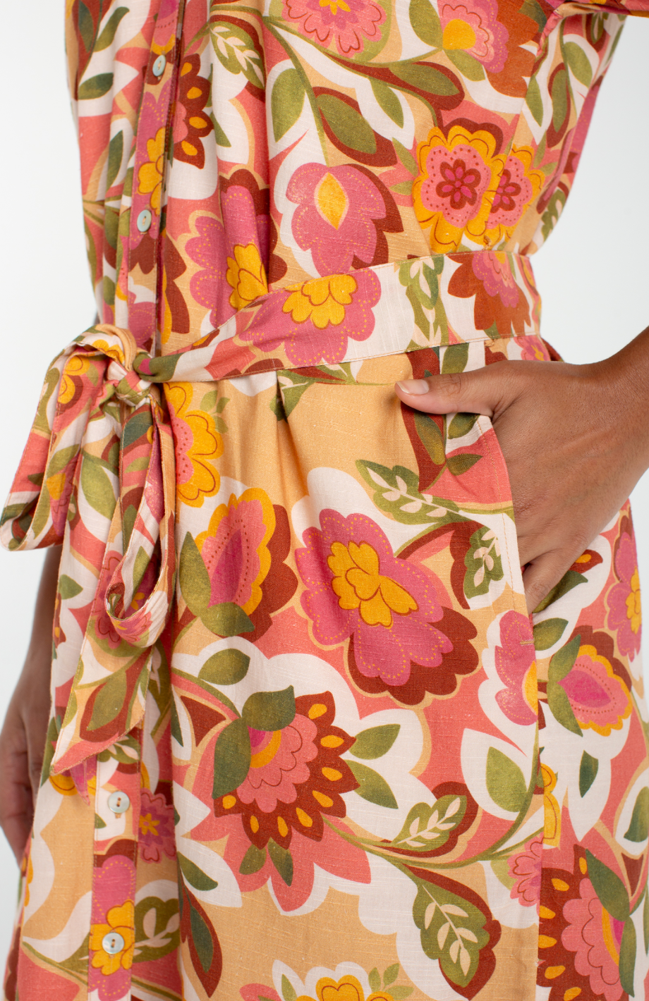 Short Sleeve Button Front Dress