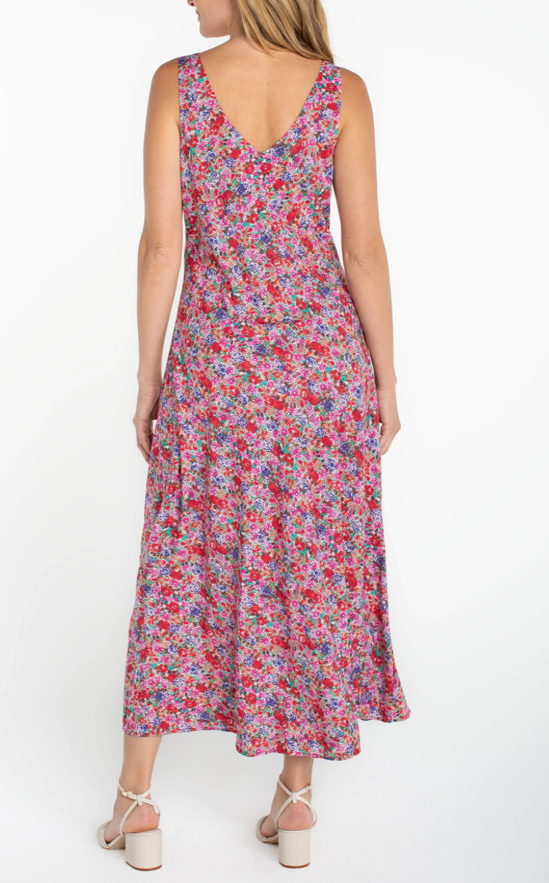 Ruffle Front Woven Maxi Dress