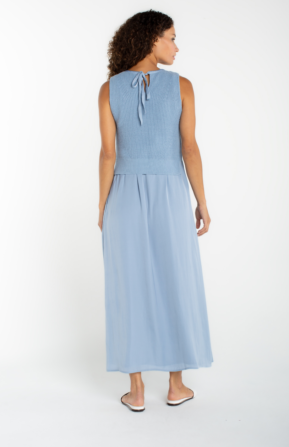 Sleeveless Tie Back Sweater Dress