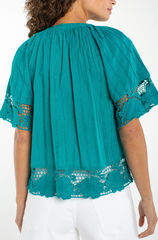 Short Sleeve Lace Blouse