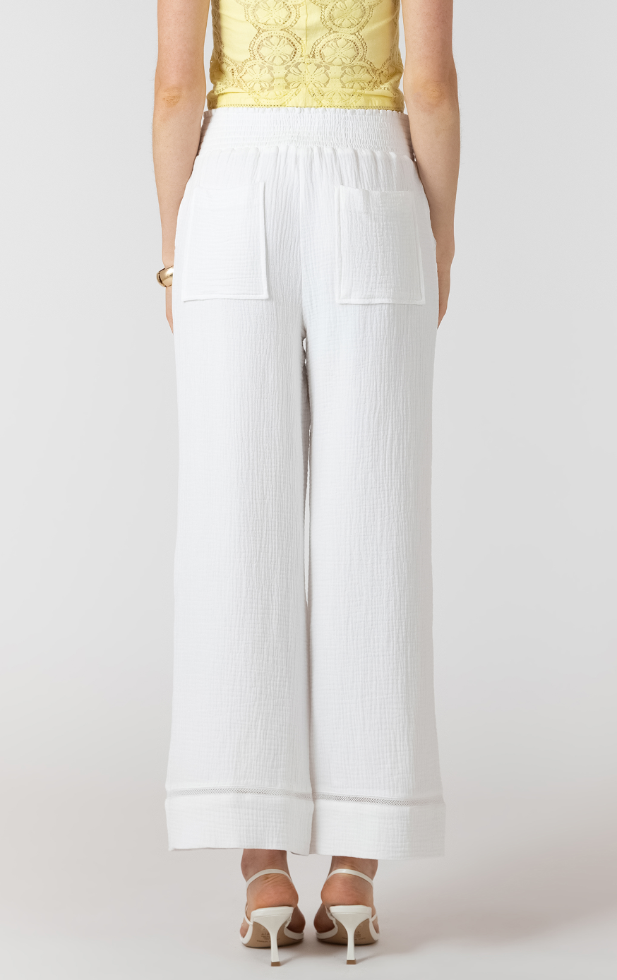 Lace Trim Wide Leg Pant