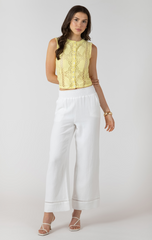 Lace Trim Wide Leg Pant