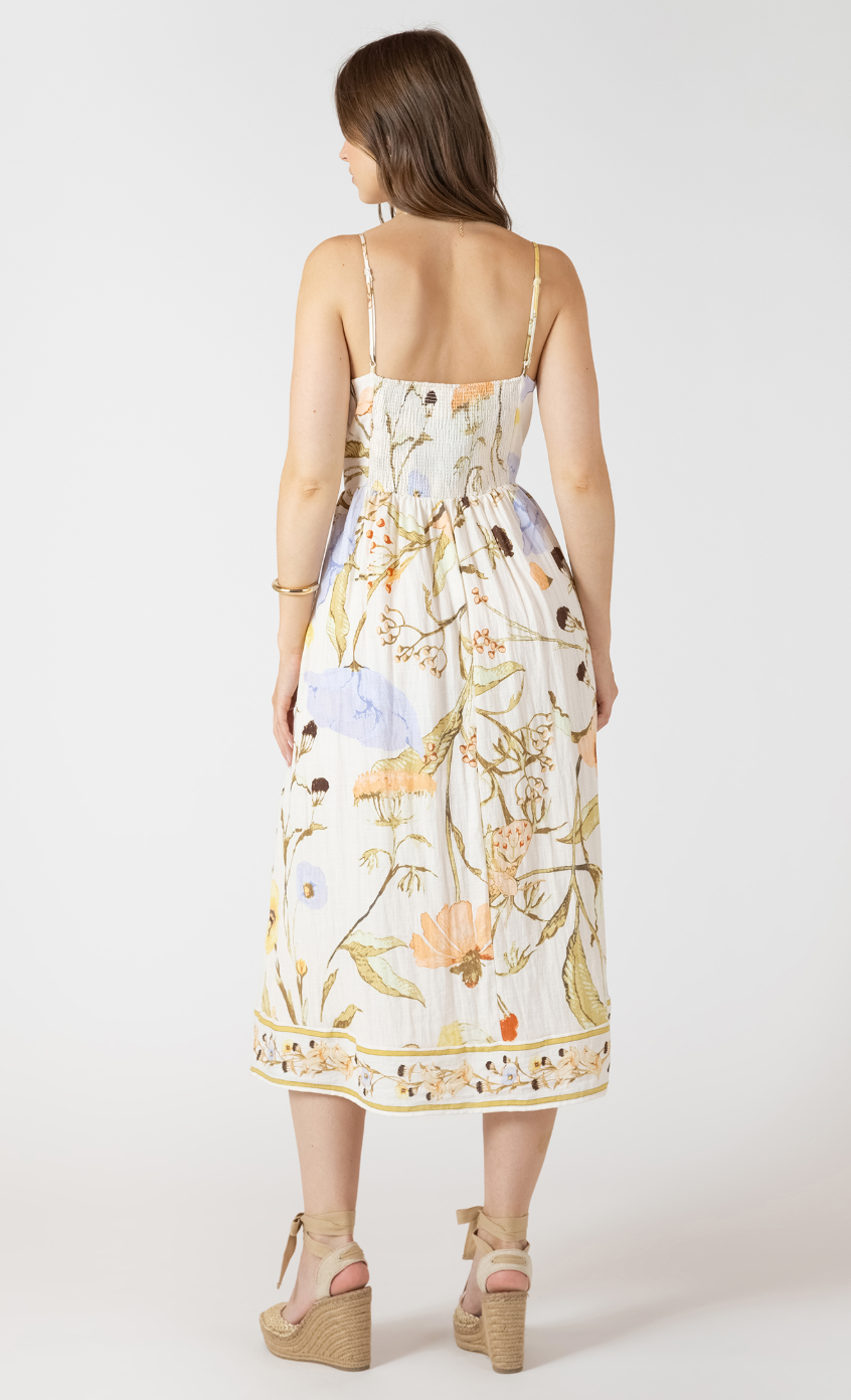 Smocked Detail Midi Dress