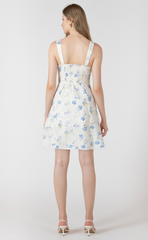Embroidered Button Down Floral Dress
