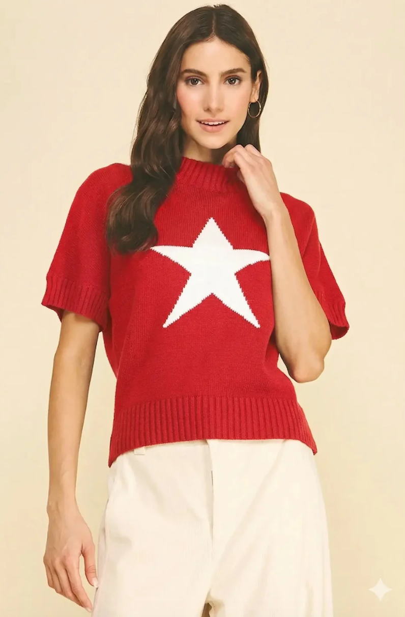 Star Mock Neck Sweater