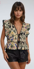 Talia Jungle Print Tie Top