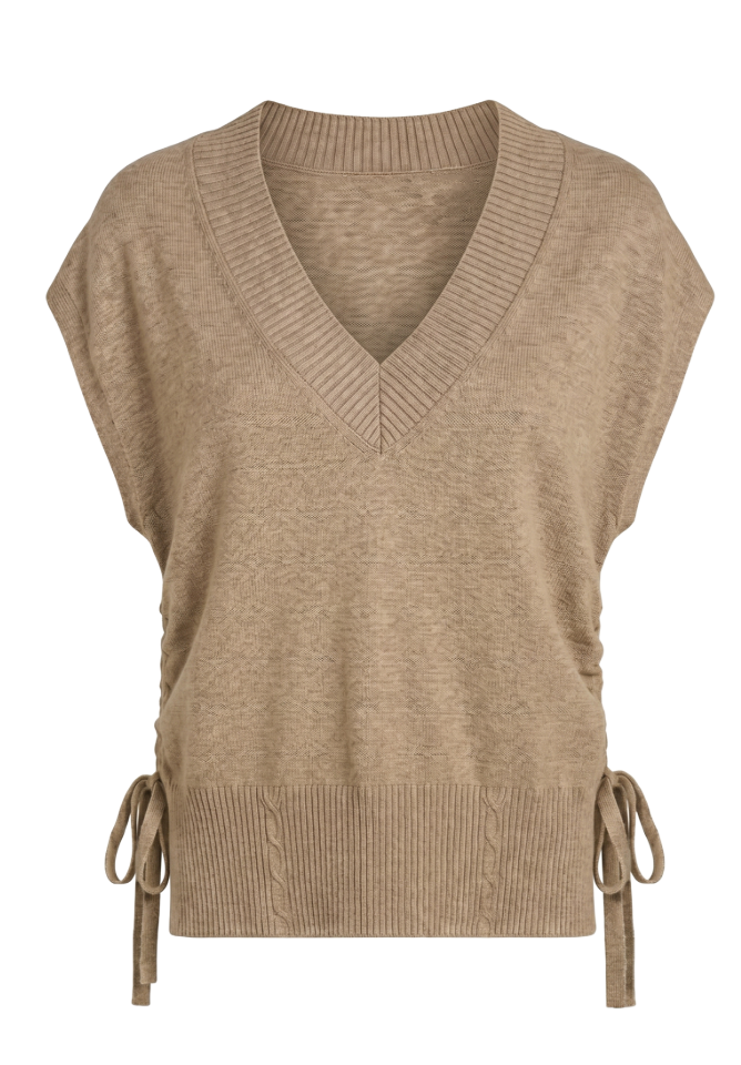 Vneck Dolman Popover Sweater w/ Ties