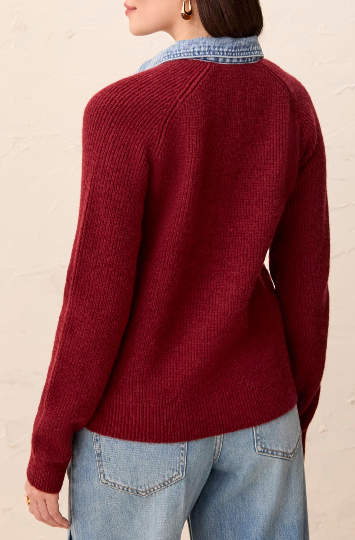 Mixed Media Sweater Jacket
