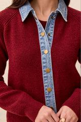 Mixed Media Sweater Jacket