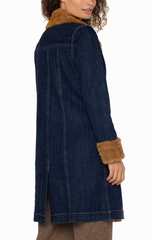 Sherpa Trimmed Notch Collar Jacket