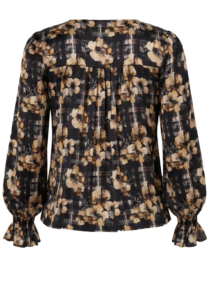 L/S Button Front Top w/ Smocking