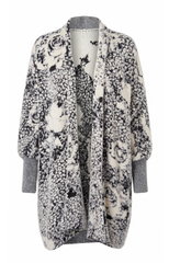 Printed Open Front Cardigan