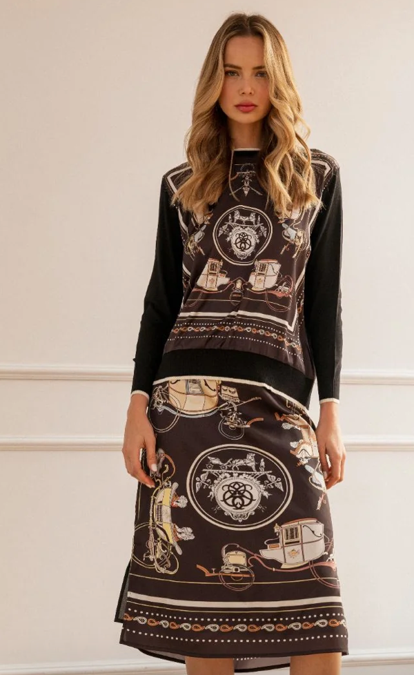 Samir Satin and Knit Sweater