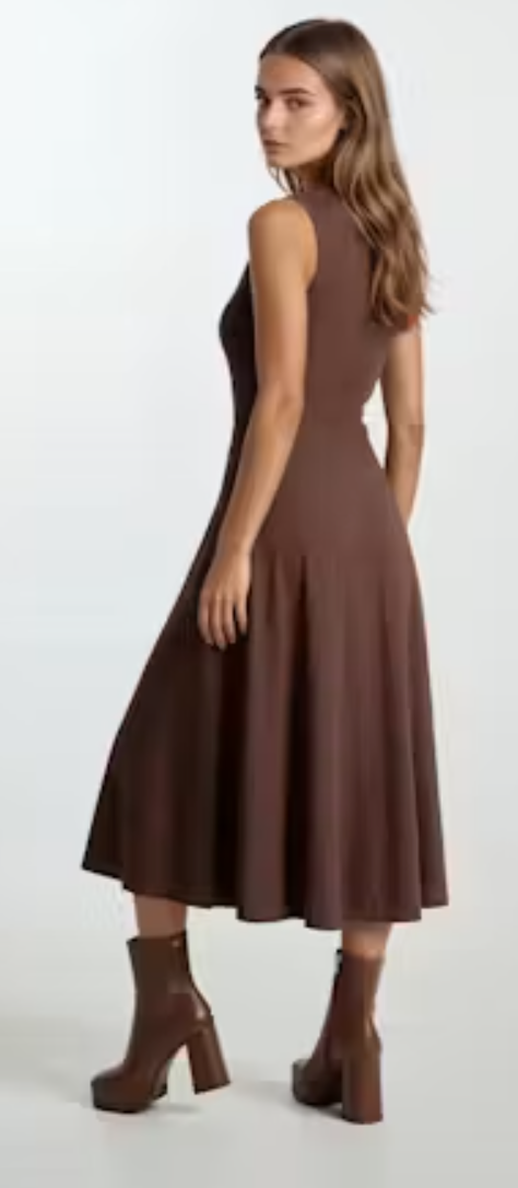 Liora Mock Neck Midi Dress