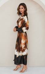 Bleeding Ink Button Down Dress w/ Belt