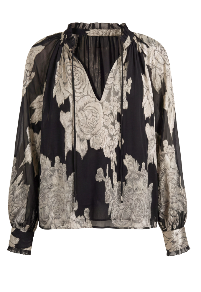 Floral Woven Top w/ Ties