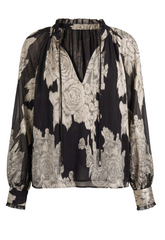 Floral Woven Top w/ Ties