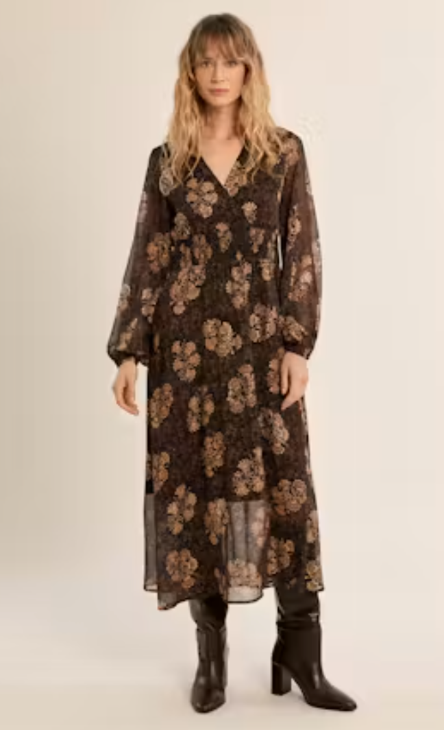 Long Sleeve Wrap Dress