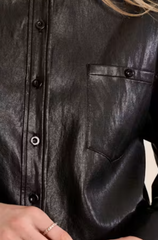 Leather Button Down OverShirt