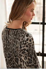 Jelica Sequin Animal Print Top