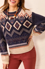 Fair Isle Mock Neck Sweater