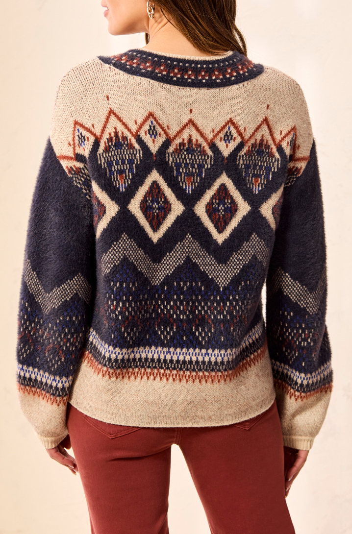 Fair Isle Mock Neck Sweater