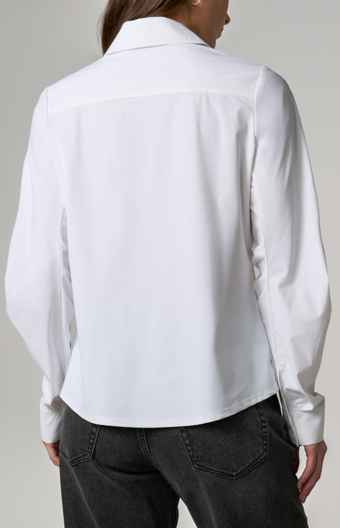 Pleated Sleeve Button Front Shirt