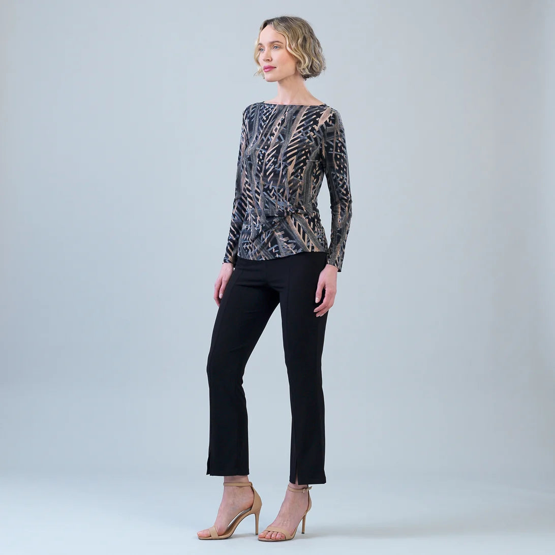 Track Stripe Top W/ Side Twist