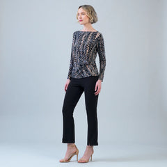Track Stripe Top W/ Side Twist