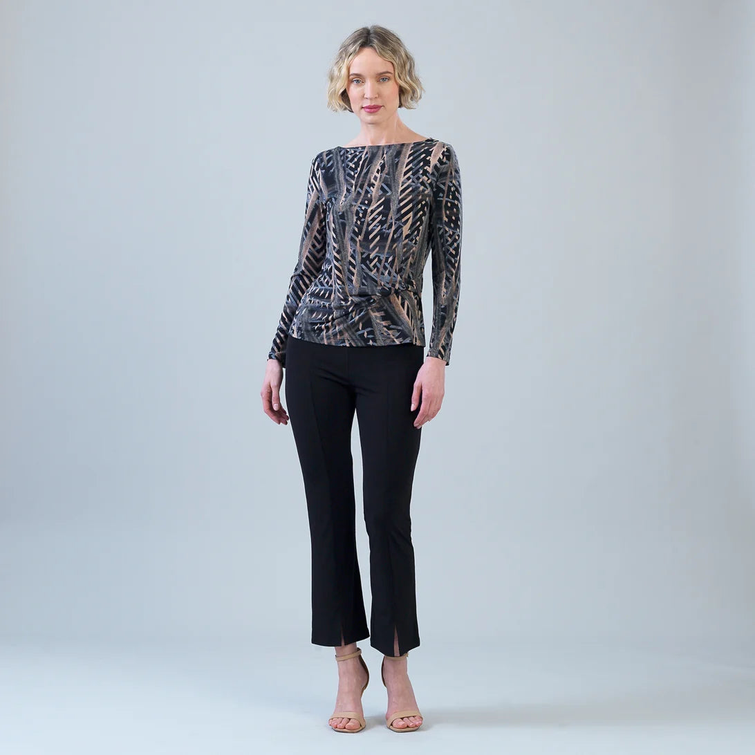 Track Stripe Top W/ Side Twist