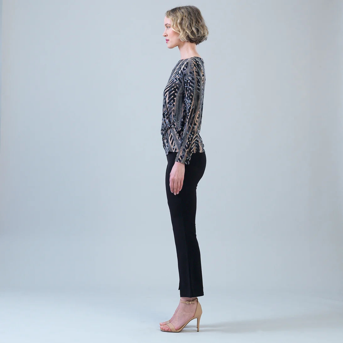 Track Stripe Top W/ Side Twist