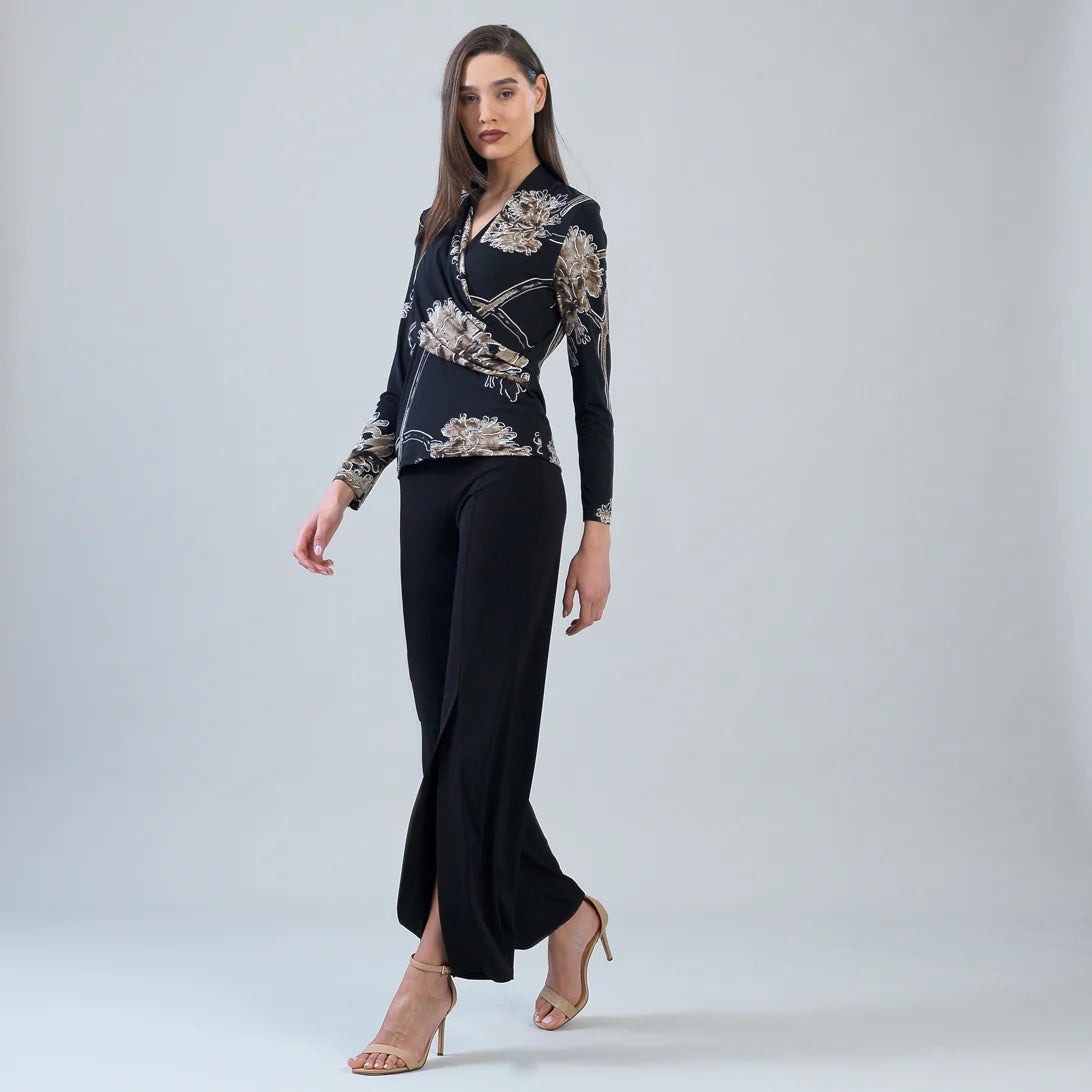 Draped Vneck Ruched Blouse