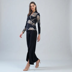 Draped Vneck Ruched Blouse