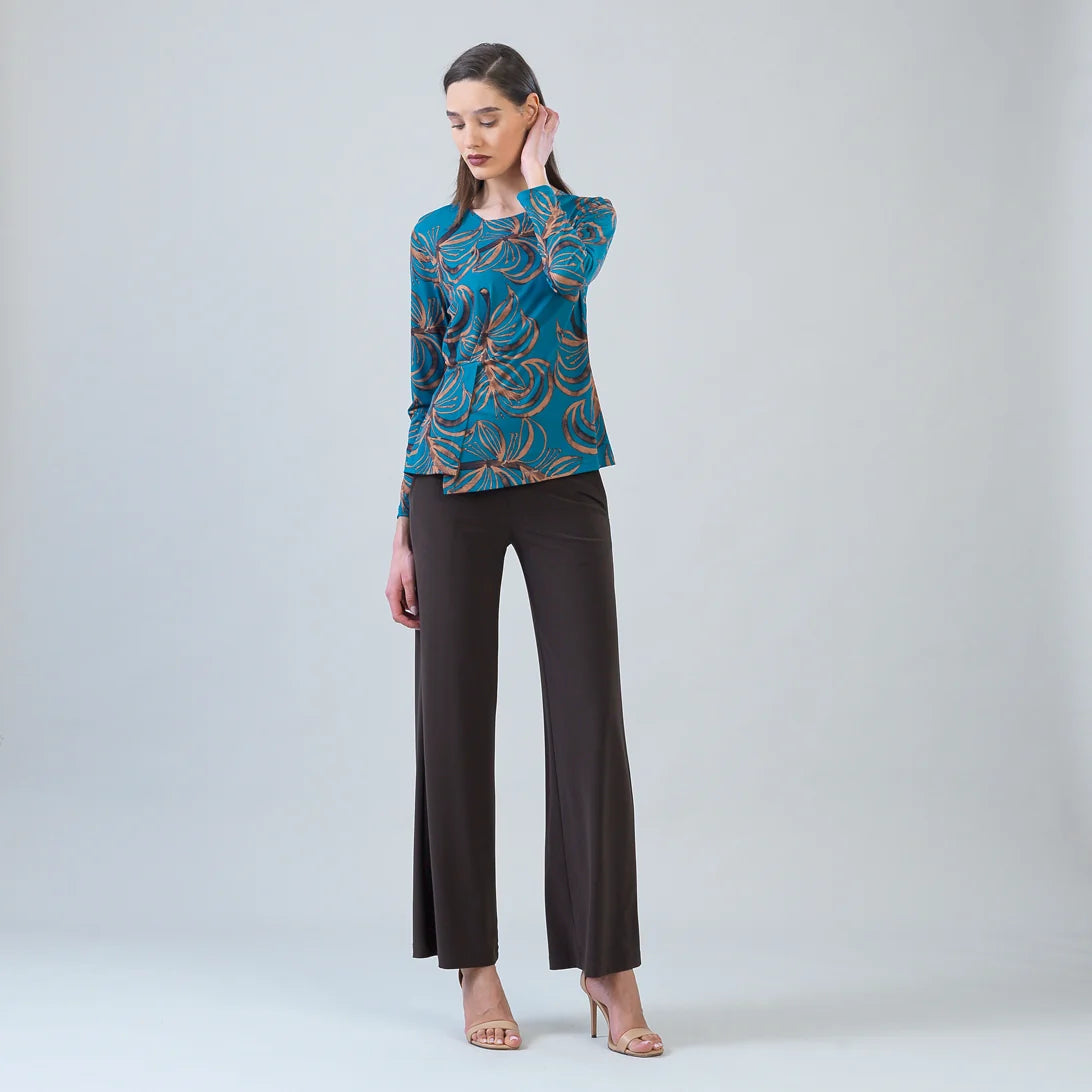 Asymmetrical Stitch Overlay Blouse