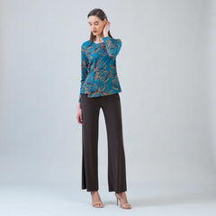 Asymmetrical Stitch Overlay Blouse