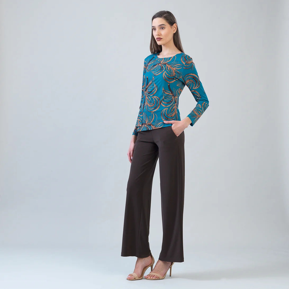 Asymmetrical Stitch Overlay Blouse