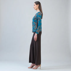 Asymmetrical Stitch Overlay Blouse