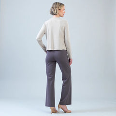 Asymmetrical Knit Stitch Overlay Sweater